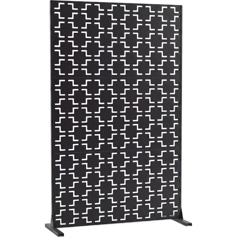 Écran de confidentialité, construction en métal durable, design extérieur élégant, Noir B (1/2)