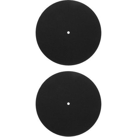 Set mit 2 einfachen Vinyl-Schutzmatten für Plattenspieler – 20,00 x 20,00 x 0,30 cm – Schwarz (1/4)