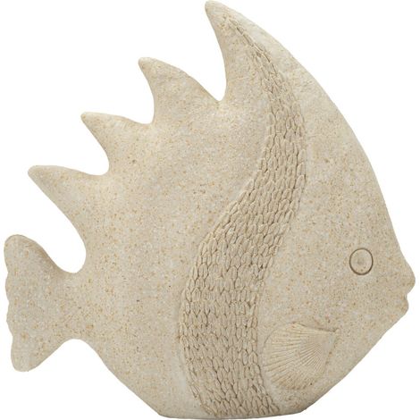 Scultura pesce Sand in resina beige effetto sabbia