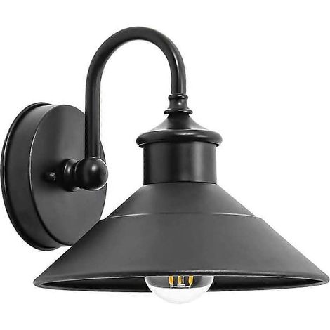 Applique murale extérieure noire étanche, luminaire moderne de style ferme pour porche, terrasse et jardin, E26, 60 W, 110 V, 220 V, compatible avec les systèmes de tension (1/5)