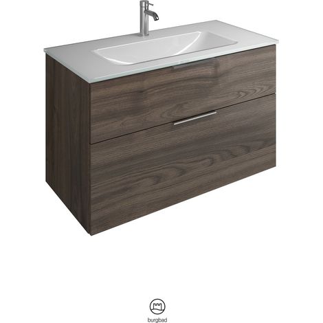 burgbad Eqio, lavabo en verre avec meuble sous-lavabo SEYX122,