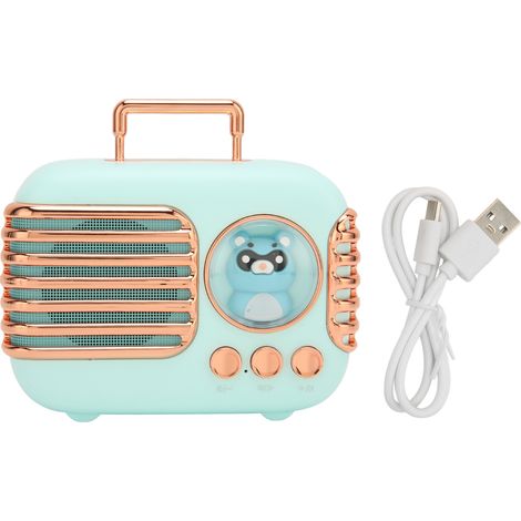 Enceinte Bluetooth 5.0 Mini 5W Stéréo Portable avec Support Carte Mémoire pour Téléphone MP3 Ordinateur Bleu (1/5)