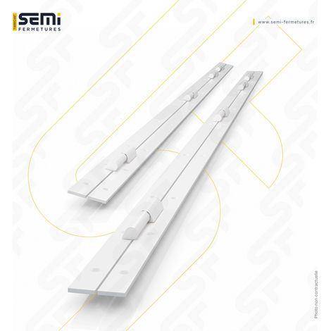 Barre de pivot fer plat 4 paumelles 2200 mm blanche – Droite (1/4)