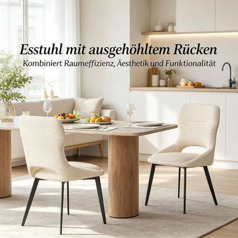 Fauteuil de maquillage, siège d'appoint, chaise de repas, assise de salon, chaise de coiffeuse avec rembourrage (lot de 4 uniquement) (1/5)