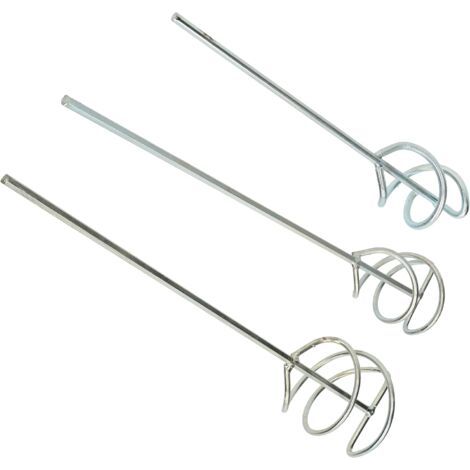Lot de 3 agitateurs de mortier 55 mm, 80 mm, 100 mm pour mortier et colle, agitateur en acier galvanisé-NANOTEH (1/5)