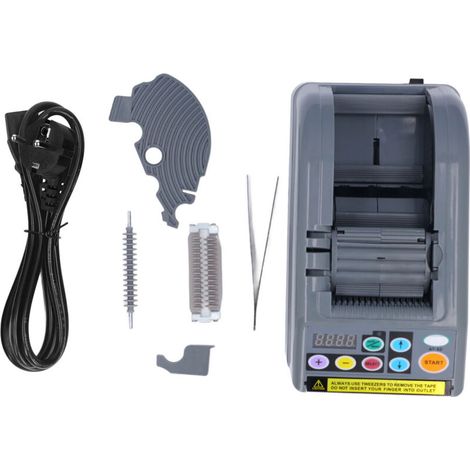Automatic electrical tape dispenser, cutting width 6–60 mm, length 999 m, tape machine, EU plug 220–240 V (1/5)