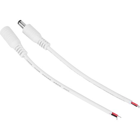 5 paires de connecteurs jack d'alimentation CC mâles/femelles 5,5 x 2,1 mm (blanc) (1/5)