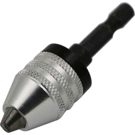 Mandrin de perceuse 0,3 à 6,5 mm Mandrin de serrage rapide mandrin de tournevis Clé à chocs perceuse à mandrin à libération rapide Adaptateur de foret 1/4 "mandrin à arbre hexagonalMandrin de(Blanc) (1/5)