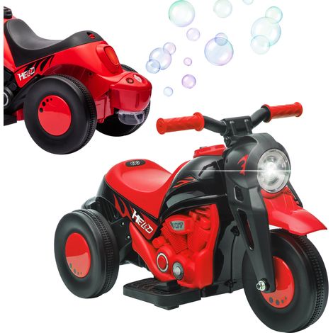 Moto électrique enfant dès 2 ans avec fonction bulles, phares et musique, vitesse 3 km/h, charge max. 30 kg, rouge (1/5)