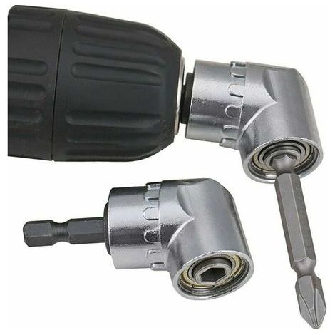 Adaptateur De Porte-Tournevis À Angle Droit De 105 Degrés Adapté Aux Tournevis Hexagonaux De 1/4 De Pouce 6,35 Mm Peut Connecter Des Tournevis Hexagonaux De 1/4 De Pouce Et Des Tournevis (1/5)
