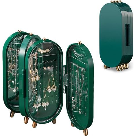 Scatola organizer per gioielli, espositore pieghevole in acrilico per orecchini, scatola portagioie pieghevole in plastica, espositore per collane (1/5)