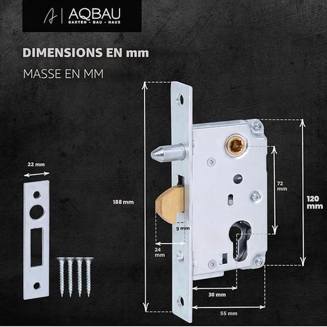 Sliding Door Lock  Silver Colour  With Pin 72-30  Sliding Bay Closure  Exterior Gate Hook Lock (1/2)