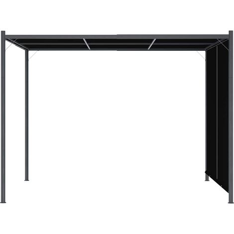 vidaXL Pérgola de jardín con tejado retráctil gris antracita 3x3 m (1/2)