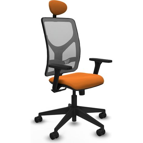 Silla de oficina piqueras y crespo Motilla gris simil cuero naranja (1/2)