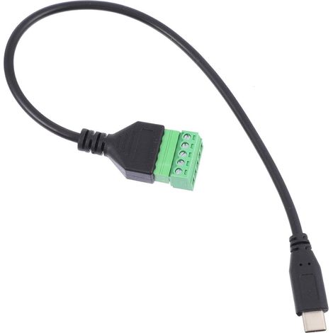 Adaptateur USB Type-c Noir vers 5 Broches à Bornes à Vis Cuivre, Connexion Stable et Fiable, Câblage sans Soudure, pour Appareils à Interface Type-c et Ordinateurs (1/5)