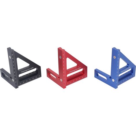 Équerre triangle 3D 6 pièces en alliage d'aluminium, règle de mesure multi-angle 45/90 degrés, traceur de précision pour bois et tuyaux (1/5)