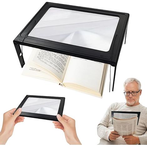 Lupa de lectura 5X, manos libres con 12 luces LED y soporte plegable, iluminada para personas mayores, ideal para leer, reparar y coser. (1/5)