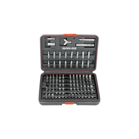 Juego 100 puntas atornillar 1/4 cr-vanadio seh1500 super ego (1/3)