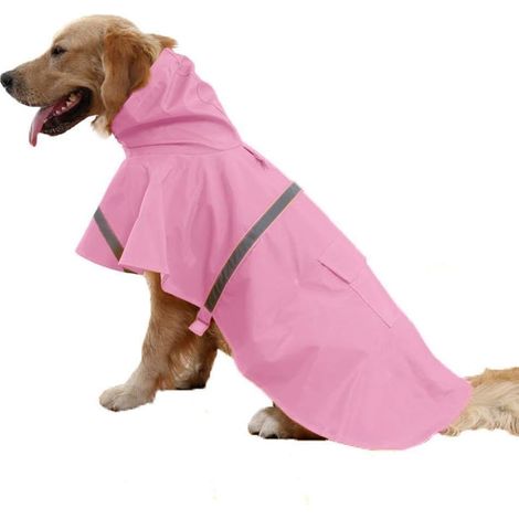 Manteau imperméable ajustable pour chien avec capuche et éléments réfléchissants (1/5)