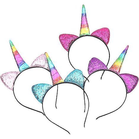 Lot de 4 serre-têtes licorne pour décorations d'Halloween (1/3)