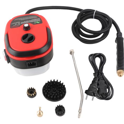 Nettoyeur vapeur portatif, nettoyeur vapeur haute température multi-usages avec 3 têtes de brosse, 1500 W pour cuisine, salle de bain, sol, intérieur de voiture, nettoyage sans produits chimiques