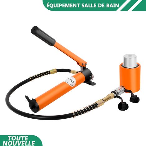WAOBDLA Jack de cylindre hydraulique 20Ton 350CC Mini cylindres de levage actifs uniques avec pompe à main hydraulique (1/5)