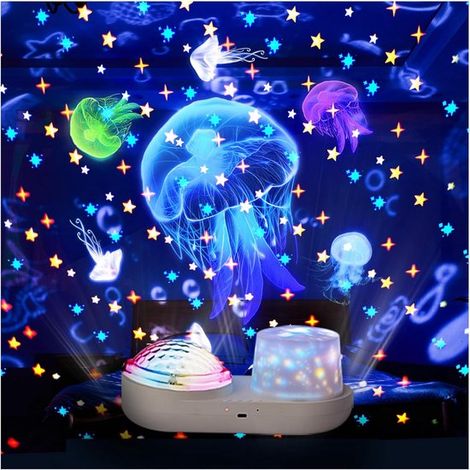 Sternenhimmel Projektor Nachtlicht, Dual LED Galaxieprojektor mit USB Kabel, 360° drehbar, Geschenk für Kindergeburtstage und Partys, Stimmungsli (1/4)