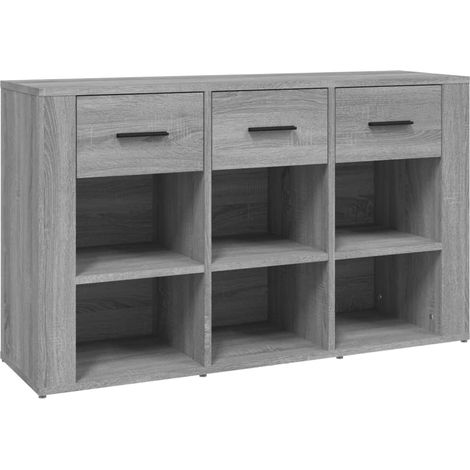 Credenza cassettiera mobile contenitore organizer cucina soggiorno salotto sonoma 100 x 30 x 595 cm legno ingegnerizzato grigio 020036243