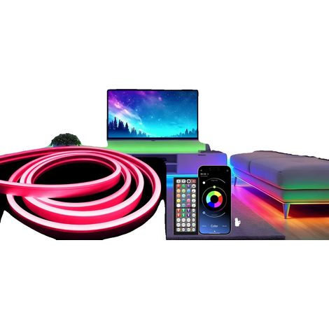 Bandes LED néon, design flexible, fonction de synchronisation musicale, 20m, RGB-a (1/2)