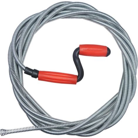 Deboucheur Canalisation Professionnel, 5m x 9mm Spirale Déboucheur wc avec Manivelle, Sonde de Debouchage pour WC Evier Canalisation (1/4)