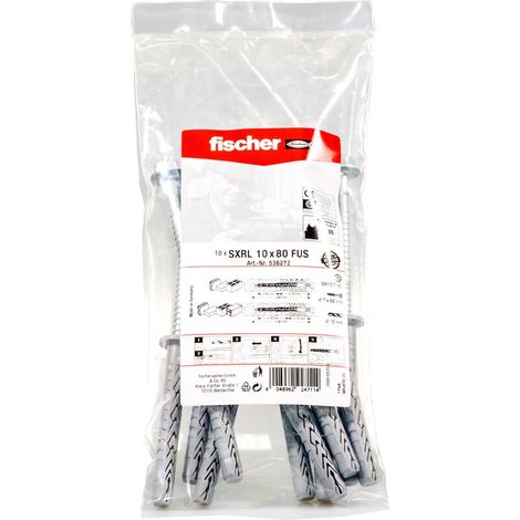 Fischer Langschaftdübel 10.0 x 80 mm - 10 Stück Dübel