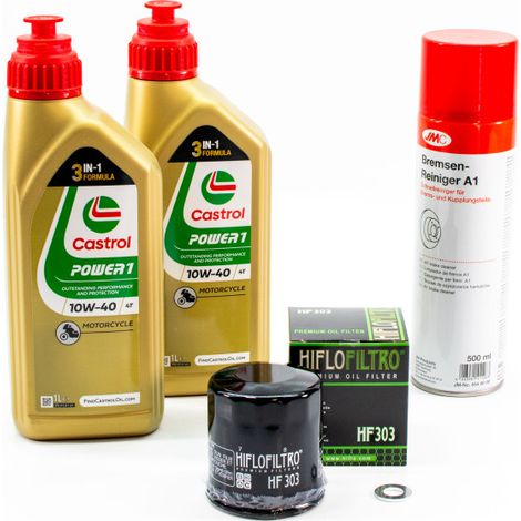 Kit Entretien Vidange pour KAWASAKI Z 500 de 2024 à 2025 - CASTROL POWER 1 10W-40 2L