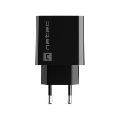 Cargador de pared Natec Ribera 1x USB-A + 1x USB-C 20W negro (1/5)