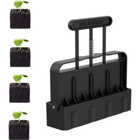 Presse à motte manuelle 5 cm - Machine à blocs de sol pour semis (Noir) (1/4)
