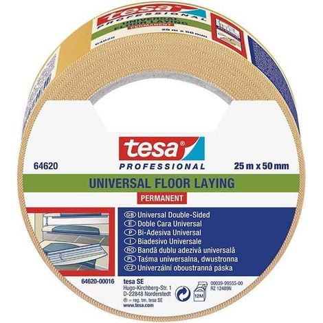 Doppelseitige haftende Bodenleiste universell permanent 25 m x 50 mm