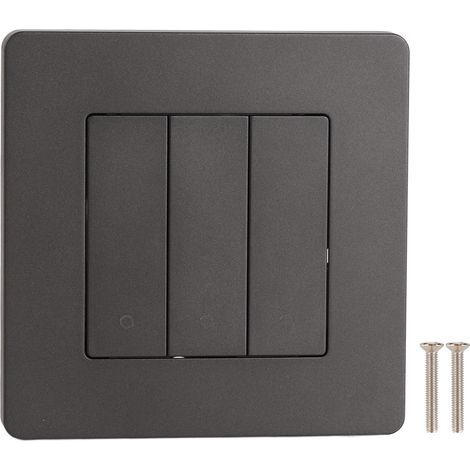 Panneau de commande intelligent à 3 gangs, application de synchronisation, commutateur Intelligent, Type de rebond, AC100-240V, gris (1/5)