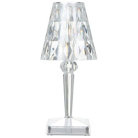 Lampe De Table En Cristal De Diamant, Lampe De Chevet De Chambre En Cristal Rechargeable Par Usb, Temperature/Luminosite Reglables, type tactile (1/5)