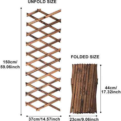 Treillis Extensible En Bois À Suspendre Pour Plantes Grimpantes - Décoration Murale Pour Terrasse Et Jardin (1/5)