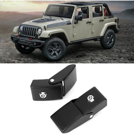 Kit de 2 verrous de capot moteur avec clé, compatible avec Jeep Wrangler 2007-2017 (1/5)