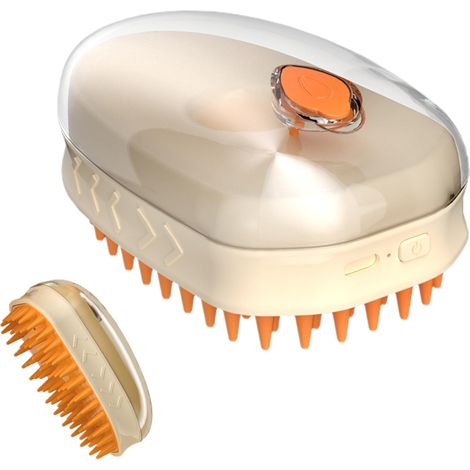 Brosse À Vapeur Pour Chat,Peigne Électrique De Toilettage Avec,Brosse Vapeur Non Irritante Pour Chat - pour Chaton Chiot Chats Chiens Bain Poils Longs et Courts Démêlage et (1/5)