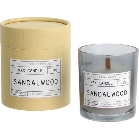 Bougie mèche en bois et boite kraft Factory (Lot de 2) Bois de santal (1/2)