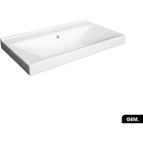 Vasque à encastrer avec siphon OFFERT GEM Blanc 81 × 7 × 46 (1/3)