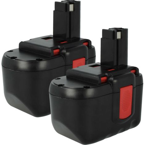 vhbw 2x Batterie compatible avec Bosch PSB 24VE-2, SAW 24V, GSR 24VE-2, GST 24V outil électrique (3000 mAh, NiMH, 24 V)