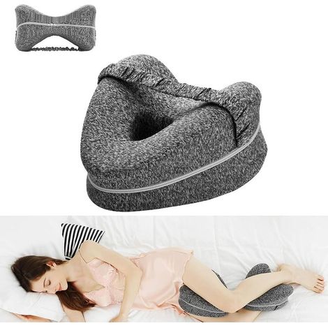Oreiller orthopédique - Soulagement de la douleur - Soutien des genoux - Mousse à mémoire de forme - Oreiller pour les jambes - Gris (1/5)