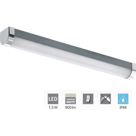 Eglo lampada a specchio a Led Tragacete 1, a luce singola in plastica, illuminazione da bagno, in metallo, resistente all'umidità, IP 44, L: 45 cm (1/4)