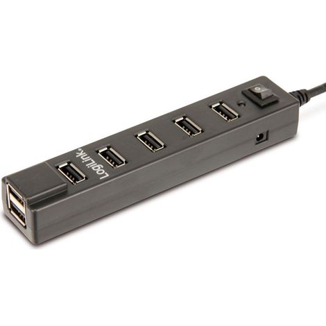 LogiLink USB-HUB 7-Port m. Netzteil schwarz (UA0124)