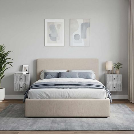 Lot de 2 tables de chevet murales 4 tiroirs en bois d’ingénierie Sonoma gris 33 x 34,5 x 40 cm - PANGIVO (1/5)
