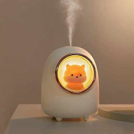 3life Luftbefeuchter für Zuhause, 350 ml, Ultraschall-Kaltnebel-Aromaöl-Diffusor mit niedlichem Haustiermotiv, LED-Warmlicht, USB-wiederaufladbar – M08 Weiß (1/5)