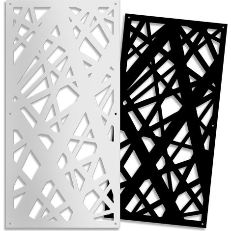 DIAGONAL LARGE - Panneau ajouré en PVC - 10 mm épaisseur - Couleur : noir - Dimension : 47x94 cm
