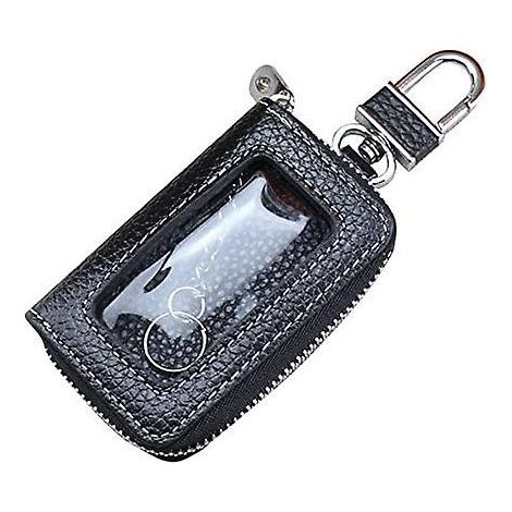 sac Porte-cls De Voiture (noir), Portefeuille Porte-cls En Cuir De Vachette Porte-cls Motif Litchi Porte-cls Porte-cls Fentre Transparente (1/5)